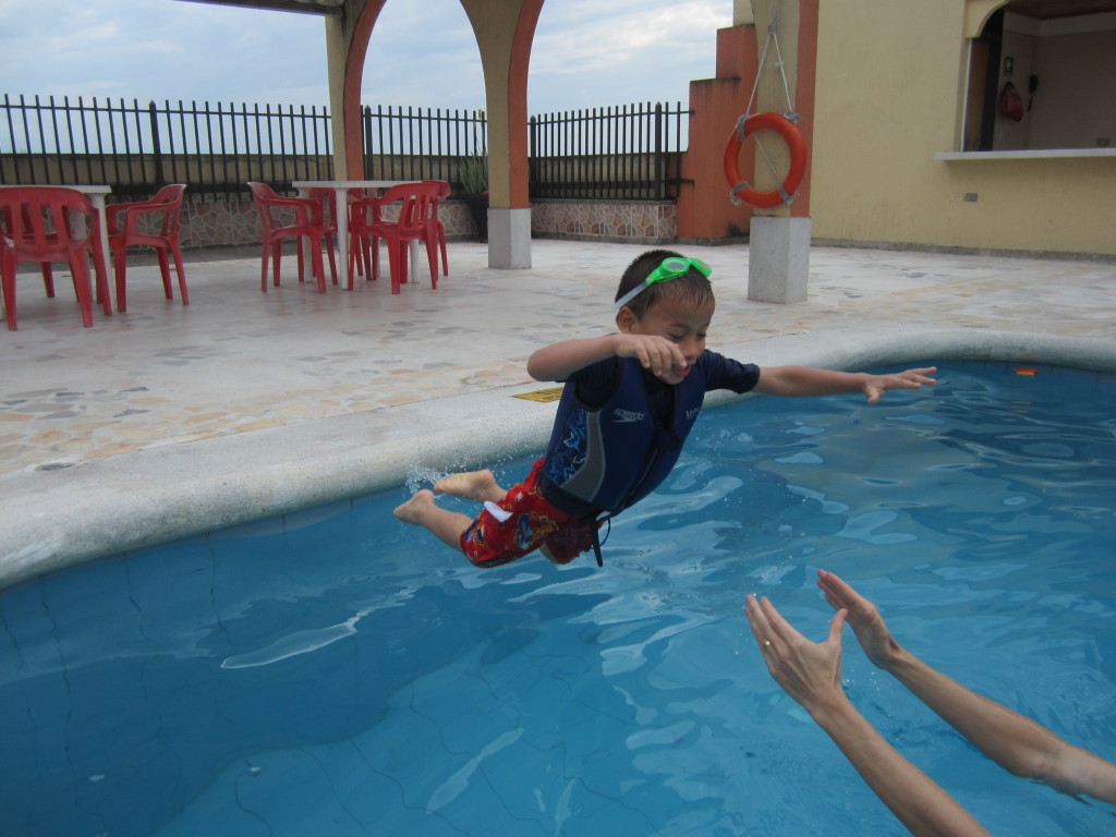 Diego Jumping in the Pool